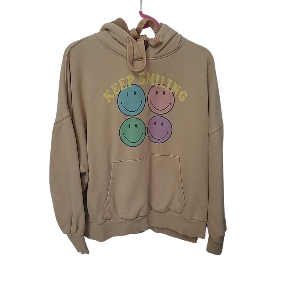 American Eagle Women Pullover S Big Hugs Keep Smiling Graphic Oversized Hoodie - Picture 13 of 14